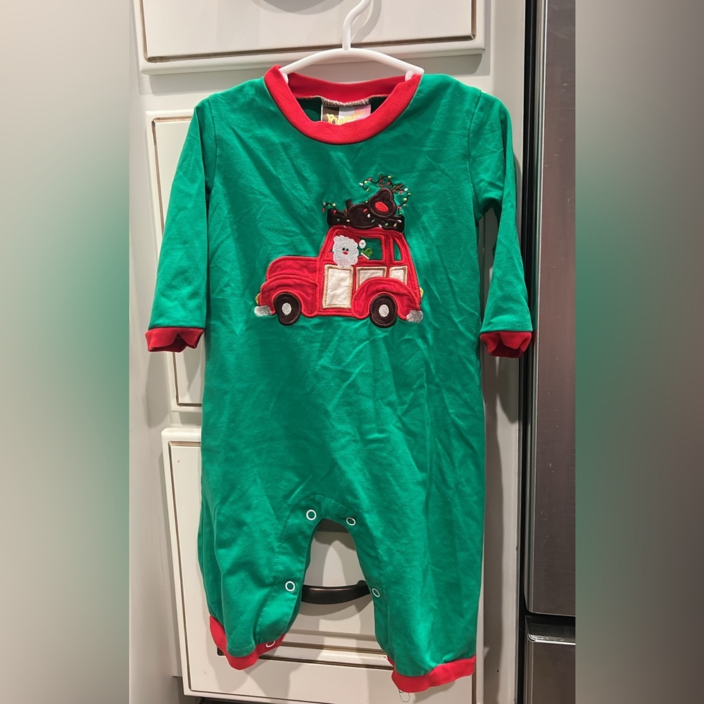 Banana split boys Christmas romper